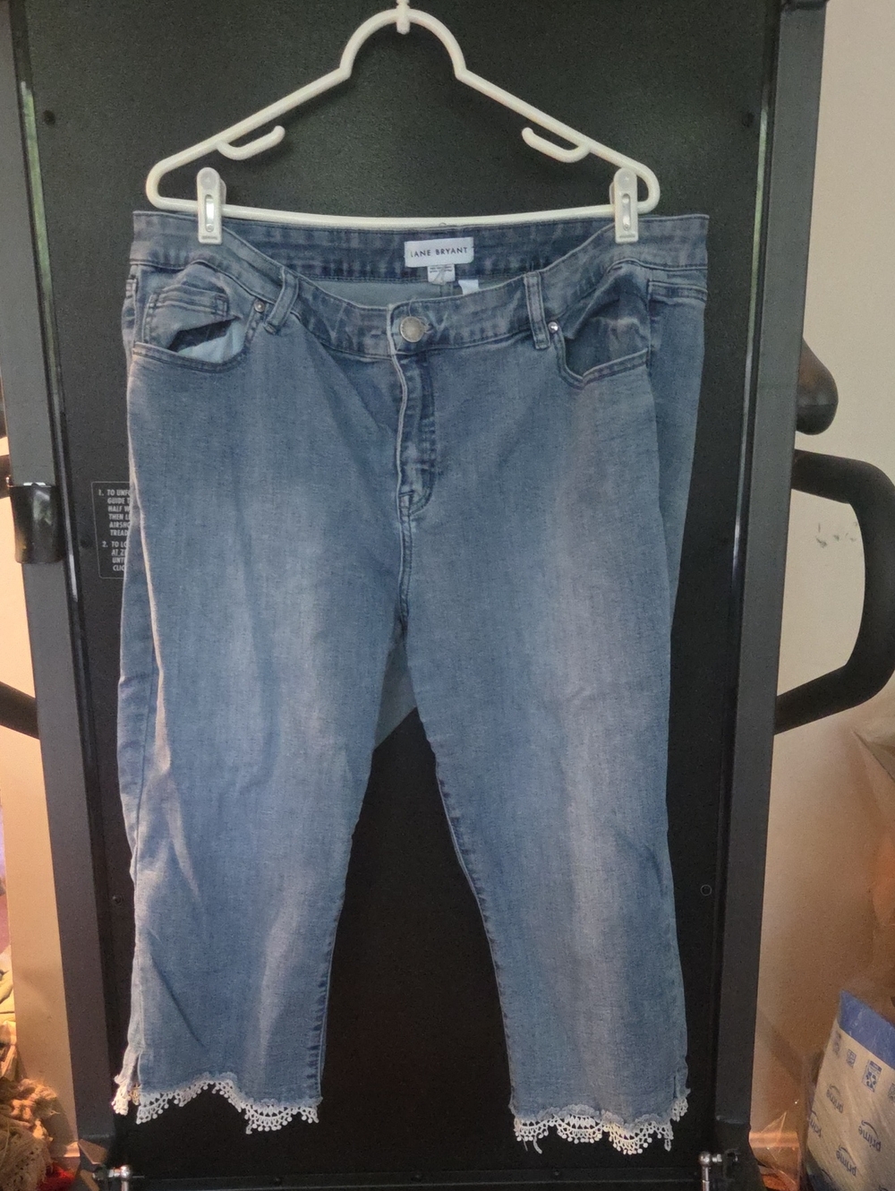 Lane Bryant Light Blue Cropped Jeans with Lace Trim